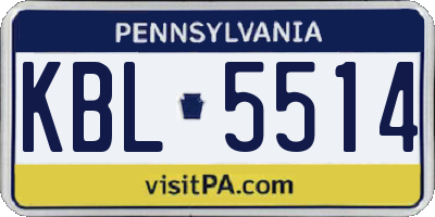 PA license plate KBL5514