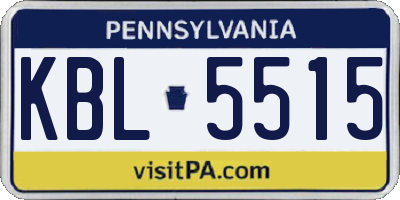 PA license plate KBL5515