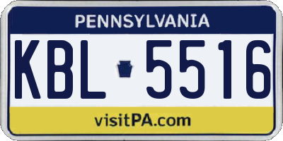 PA license plate KBL5516