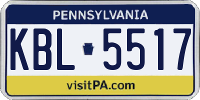 PA license plate KBL5517