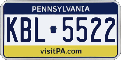 PA license plate KBL5522
