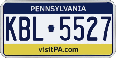 PA license plate KBL5527