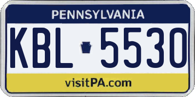 PA license plate KBL5530