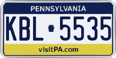 PA license plate KBL5535