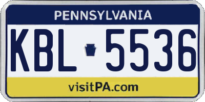 PA license plate KBL5536