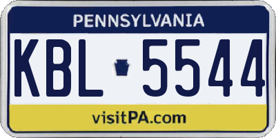 PA license plate KBL5544