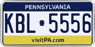 PA license plate KBL5556
