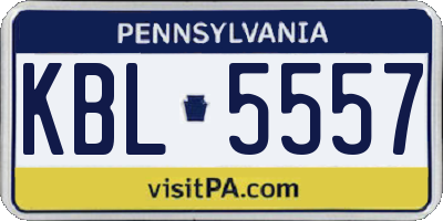PA license plate KBL5557