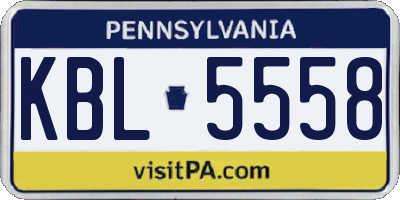 PA license plate KBL5558