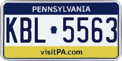 PA license plate KBL5563
