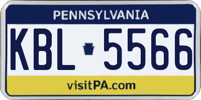 PA license plate KBL5566