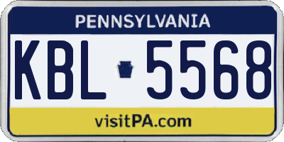 PA license plate KBL5568