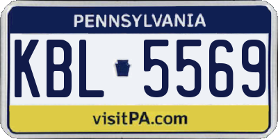 PA license plate KBL5569