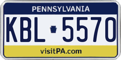 PA license plate KBL5570
