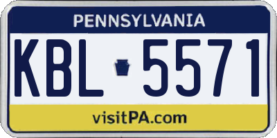 PA license plate KBL5571