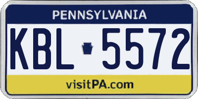 PA license plate KBL5572