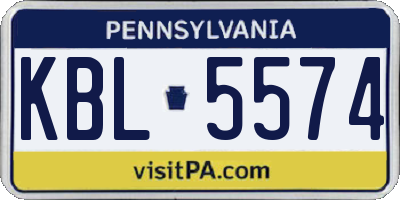 PA license plate KBL5574