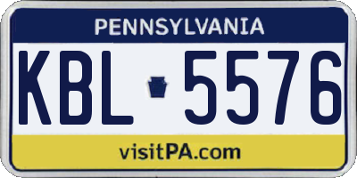 PA license plate KBL5576