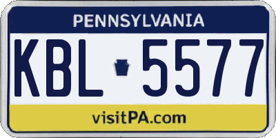 PA license plate KBL5577