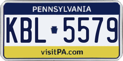PA license plate KBL5579