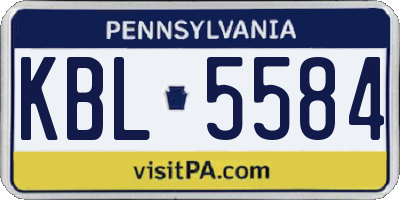 PA license plate KBL5584