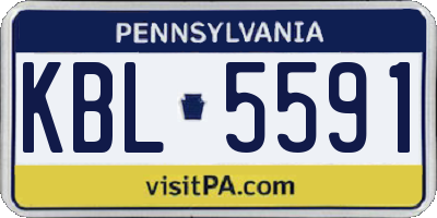 PA license plate KBL5591