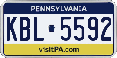PA license plate KBL5592