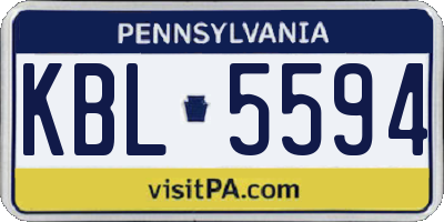 PA license plate KBL5594