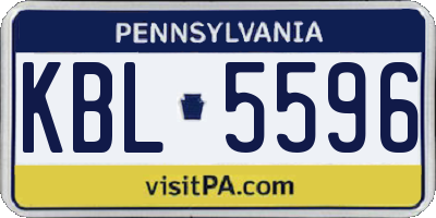 PA license plate KBL5596
