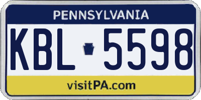 PA license plate KBL5598