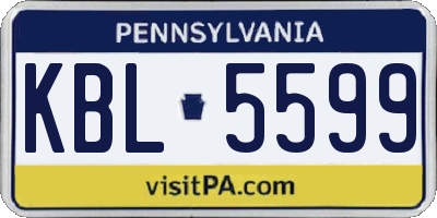 PA license plate KBL5599