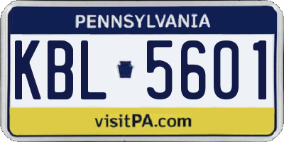 PA license plate KBL5601