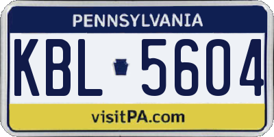 PA license plate KBL5604
