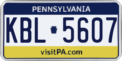 PA license plate KBL5607