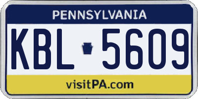 PA license plate KBL5609