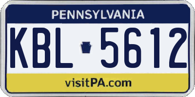PA license plate KBL5612