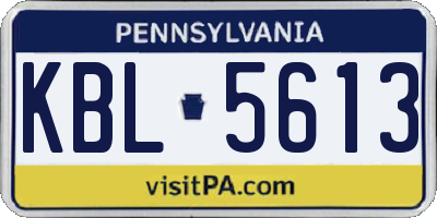 PA license plate KBL5613