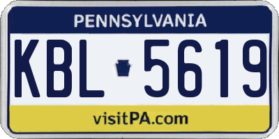PA license plate KBL5619