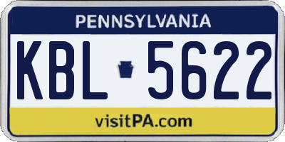 PA license plate KBL5622