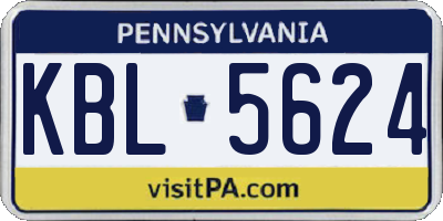 PA license plate KBL5624