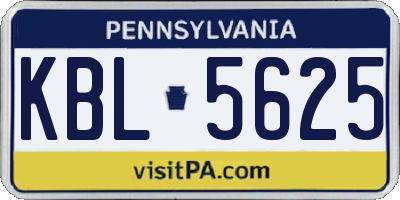 PA license plate KBL5625