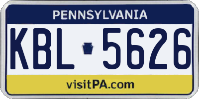 PA license plate KBL5626