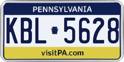 PA license plate KBL5628
