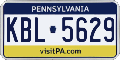 PA license plate KBL5629