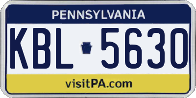 PA license plate KBL5630