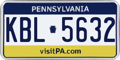 PA license plate KBL5632