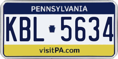 PA license plate KBL5634