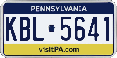 PA license plate KBL5641