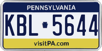 PA license plate KBL5644