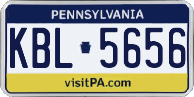 PA license plate KBL5656